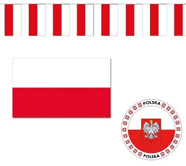 Feestartikelen Polen versiering - pakket - Poolse feestversiering - vlag - slinger - onderzetters Multi