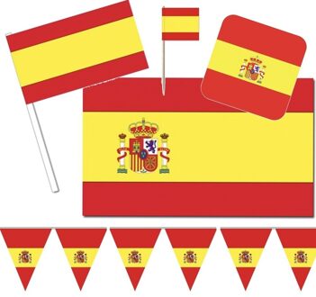 Feestartikelen Spanje versiering pakket XL - Spanje landen thema decoratie - Spaanse vlag Multi