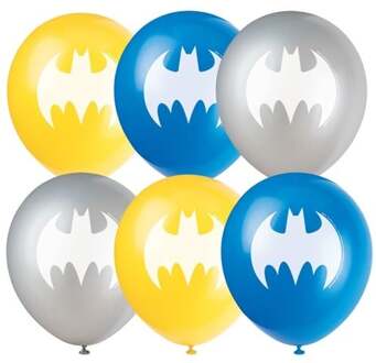Feestballonnen Batman 30 Cm Latex Geel 8 Stuks