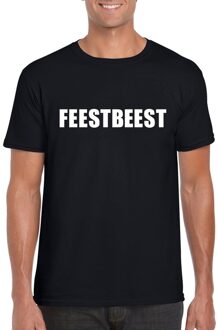 Feestbeest fun t-shirt zwart voor heren XL - Feestshirts