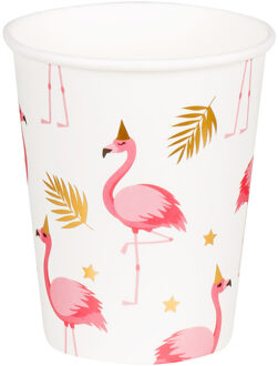 Feestbekers Flamingo (10st) Roze
