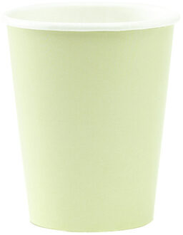 Feestbekers met hoesjes - 8x - mintgroen - papier - 250ml