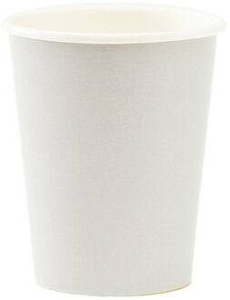 Feestbekers met hoesjes - 8x - zilvergrijs - papier - 250ml