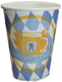Feestbekers Oktoberfest (8st) Wit - Transparant, Blauw