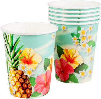 Feestbekers Paradise Tropical (10st) Multikleur - Print