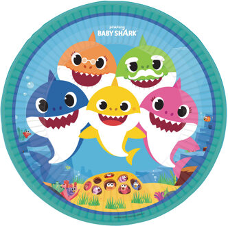 Feestborden Baby Shark Junior 22,8 Cm Papier 8 Stuks