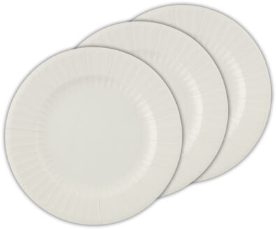 Feestbordjes/gebaksbordjes - 40x - zilver grijs - rond - papier/karton - 21cm