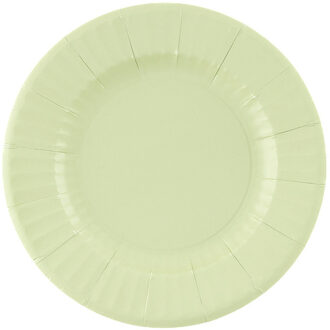 Feestbordjes/gebaksbordjes - 8x - mintgroen - rond - papier/karton - 21cm