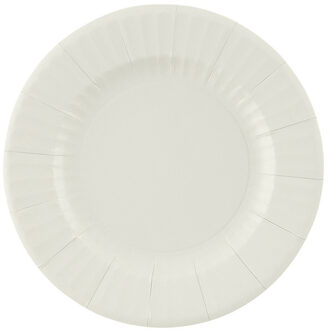 Feestbordjes/gebaksbordjes - 8x - zilver grijs - rond - papier/karton - 21cm