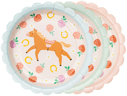 Feestbordjes Paarden Mix Bella (6st) Multikleur - Print