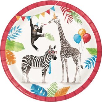 Feestbordjes Verjaardag Party Animals (23cm) Multikleur - Print