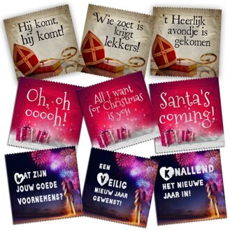 Feestdagen 9 Condooms (Sint, Kerst & Nieuwjaar) Transparant - 56 (omtrek 11,5-12 cm)