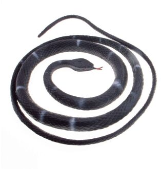 Feestdecoratie Slang - Halloween horror enge dieren - rubber - 80 cm - versiering Zwart