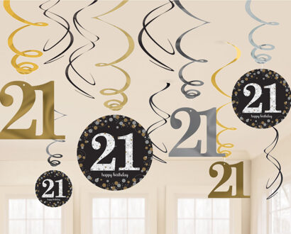 Feestdecoratie Sparkling Celebration Gold 12 Stuks