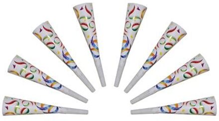 Feestelijke Party Toeters (8st) Multikleur - Print