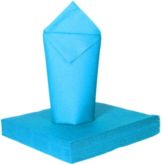 Feestelijke servetten - 25x - blauw - 2 laags - 33x33cm