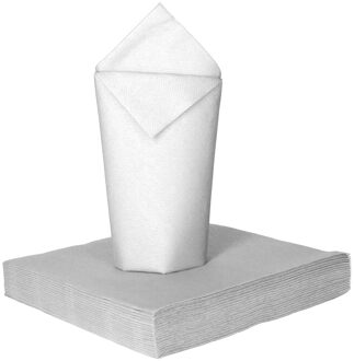 Feestelijke servetten - 25x - wit - 2 laags - 33 x 33 cm
