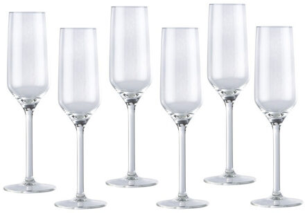 Feestglazen voor champagne 12x stuks 22 centiliter - Champagneglazen Transparant