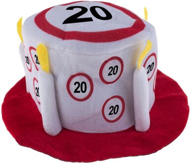 Feesthoed Verkeersborden 20 jaar Multikleur - Print