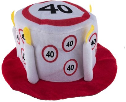 Feesthoed Verkeersborden 40 jaar Multikleur - Print