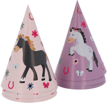 Feesthoedjes Happy Horses (6st) Multikleur - Print