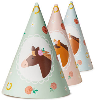 Feesthoedjes Paarden Bella (6st) Multikleur - Print