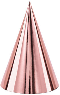 Feesthoedjes Roségoud 6 stuks