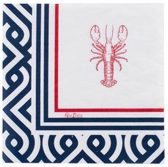 Feestservetten - 16x - nautisch/maritiem thema - strandfeest - 3 laags - 33 x 33 cm
