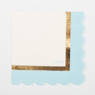 Feestservetten - geboorte - 16x - baby shower - blauw - 3 laags - 33 x 33 cm