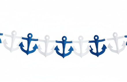 Feestslinger Maritiem thema - Ankers - slinger - papier - 300 cm - breedte 8 cm Multi
