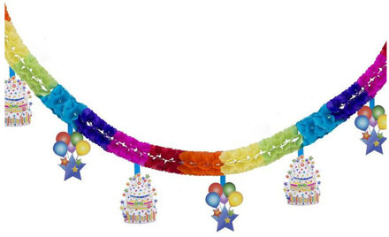 feestslinger - verjaardag - multi colour - 400 cm - papier - Feestslingers Multikleur