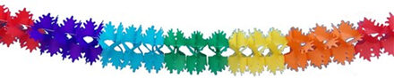 Feestslinger - verjaardag versiering - papier - 600 cm - multi-color - Feestslingers Multikleur