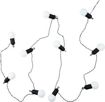 feestverlichting lichtsnoer - 10 LED lampen - warm wit - 270 cm - buiten