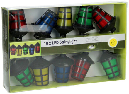 Feestverlichting met 10 gekleurde LED Lampionnen (1,65M)(Batterij)