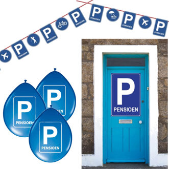 Feestversiering voordeel pakket met Pensioen thema - 3 verschillende artikelen