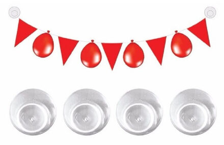 Feestversieringen slingers ophang plak haakjes 8x stuks - Feestartikelen ophangen