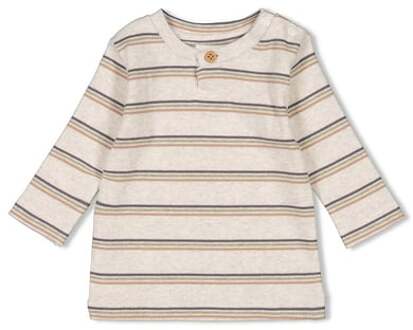 Feetje Forest Gestreept shirt met lange mouwen Into The nature melange Beige - 80