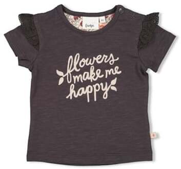 Feetje T-shirt Wild Flower s Antraciet Grijs - 62