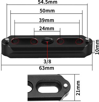 Feichao Camera 42Mm/48Mm/54Mm/63Mm Rail Slider Systeem Voor Nato Amera Houder beugel Met 3/8 Schroef Gat Voor Slr Camera Cage Rig