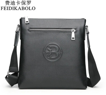 FEIDIKABOLO Cow Genuine Leather Shoulder Bag Fashion Simple Male Business Computer Bag Casual High Quality Men Messenger Bag Man