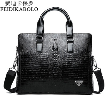 FEIDIKABOLO Crocodile Men's Briefcase Luxury Black Men Handbags Messenger Bags PU Leather Man Bags Male Man Casual Shoulder Bags