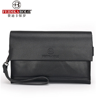 FEIDIKABOLO Excellent Quality Men's Clutch Bag Fashion Three Folder Large-Capacity Business Bag Personality Casual Mobile Wallet