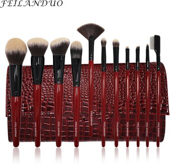 FEILANDUO 11 stks Professionele Make Borstel Set PBT Makeup Tools T004 Make Up Borstels Cosmetica Tool