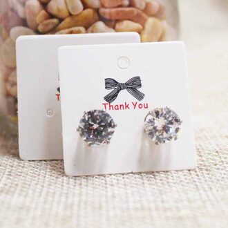 Feiluan Diy Thank you earring label tag card.Vintage kraft/white Handmade earring packing &display tag card 3*3cm 100pcs per lot 100cardaspic6