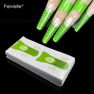 Feivielle 100 Stks/partij Nail Formulier Voor Acryl Uv Gel Tip Nagels Uitbreiding Gids Franse Diy Gereedschap Zelfklevende vormen Stickers