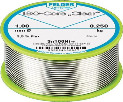 Felder Soldeerdraad | 1 mm | 250 g | Sn100Ni+ | 1 stuk - 5552941020 5552941020