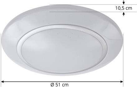 Felecina LED plafondlamp, Ø 50,5 cm, RGBW wit, zilver