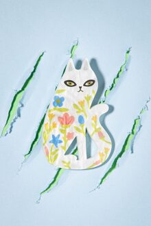 Feline Florescence broche Wit/Multicolour