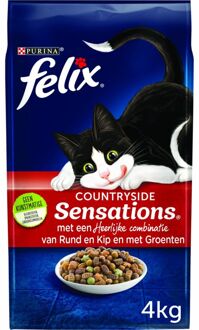 FELIX Meaty Sensations - Kattenvoer Rund, Kip & Groenten - 4 kg