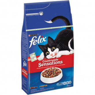 FELIX Meaty Sensations - Kattenvoer Rund, Kip & Groenten - 4 kg